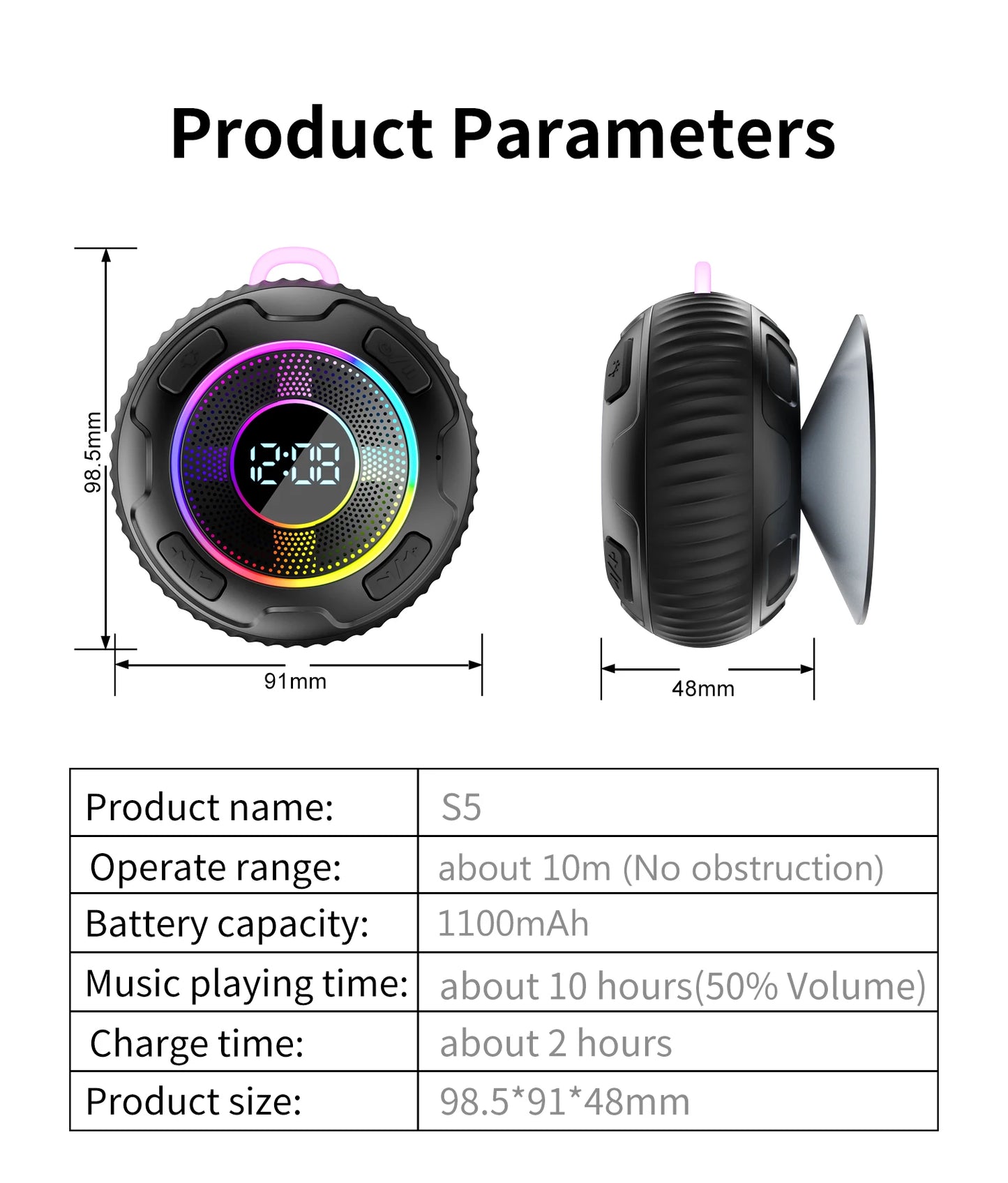 Bluetooth Shower Speakers Wireless Speaker Waterproof