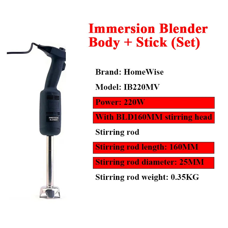 HomeWIse 500W High Speed Immersion Blender Commercial Heavy Duty Handheld Blender Smoothie Food Mixer Food Processors 110V/220V