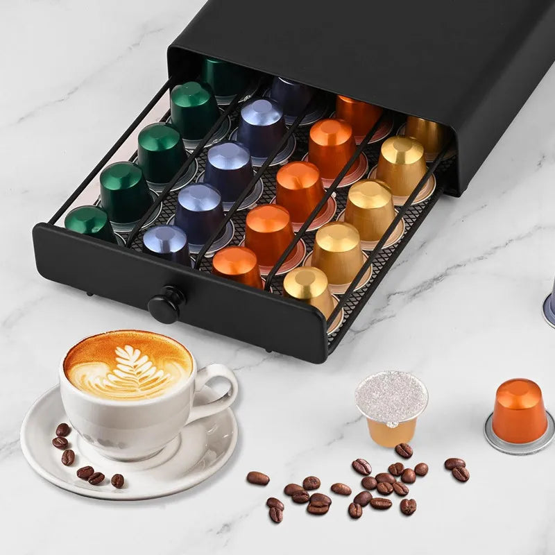 40 Nespresso Pods Coffee Drawer Holder Coffee Capsules Storage Rack Capsule Organizer Shelves for Home Drawer New Band