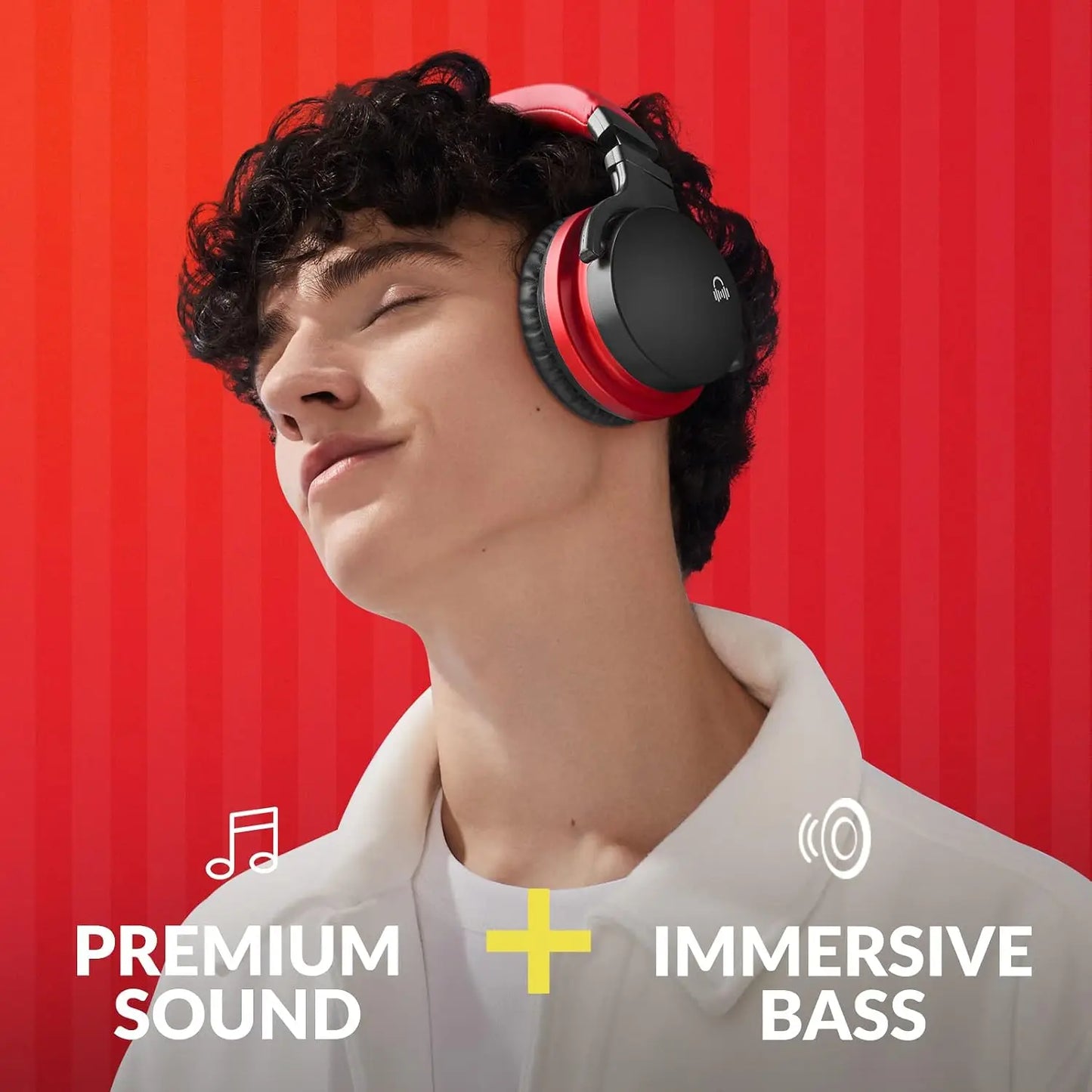 Active Noise Cancelling Headphones, Wireless Bluetooth Over-Ear, HD Sound, Deep Bass, 30H Battery, for Home Office Travel