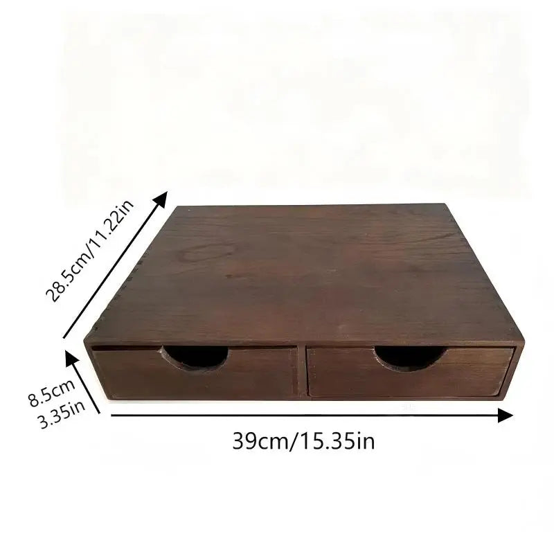 Solid Wood Coffee Station Drawer Storage Rack Capsule Tea Bag Holder