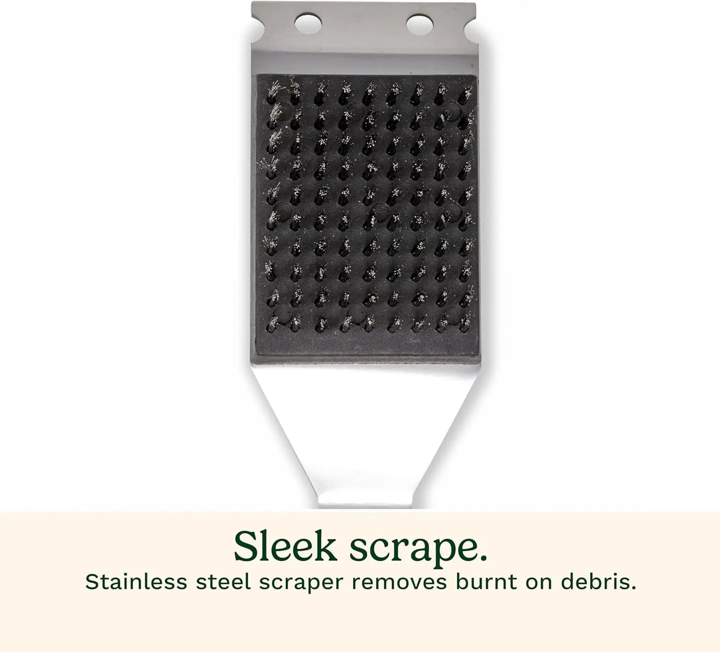 16.5" Long Handle Grill Brush and Scraper for BBQ, Griddle, Outdoor Grills, Heavy-Duty Stainless Steel