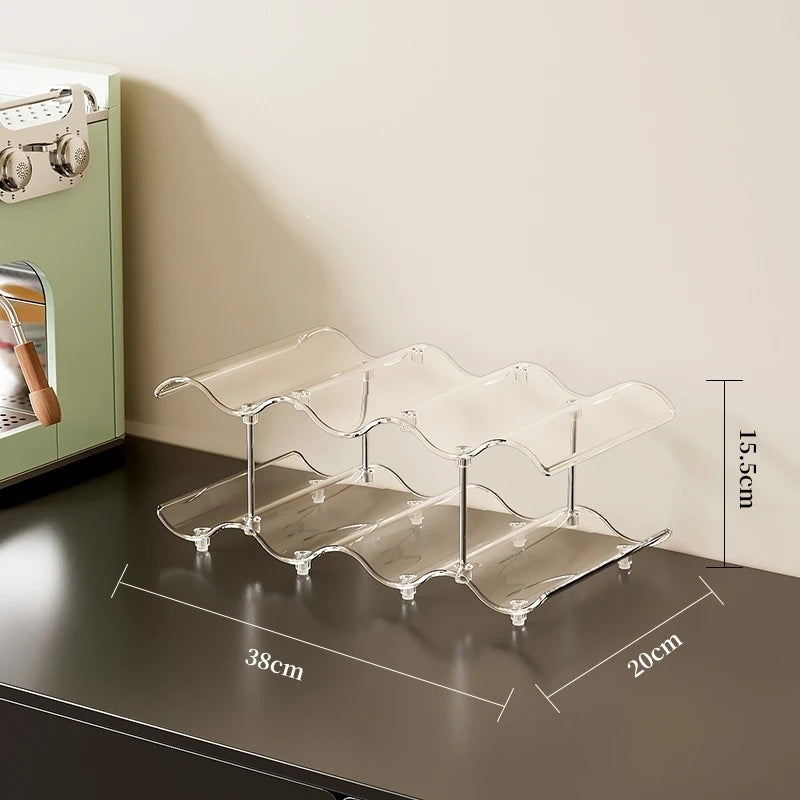Multi-layer Wave Cup Holder Colorful Mug Storage Rack Desktop Cup Organizer Kitchen Coffee Tea Glass Tabletop Drinkware Shelf