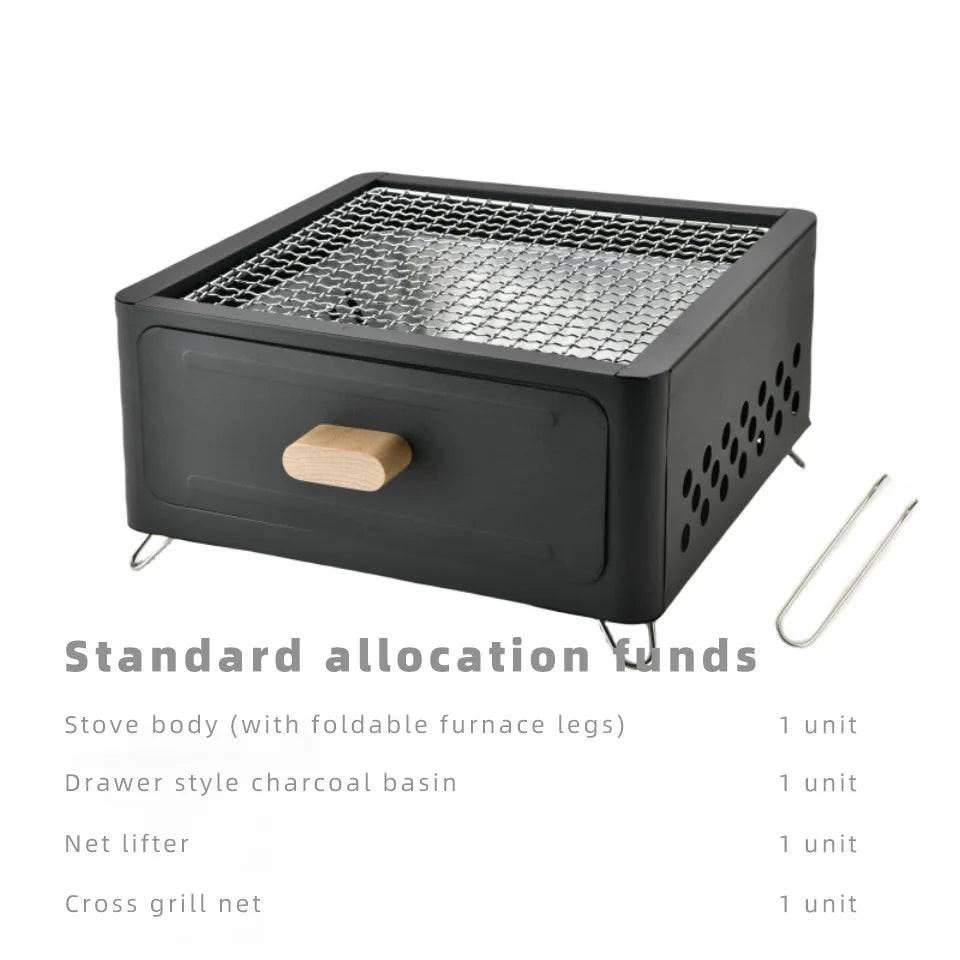 Outdoor BBQ Grill, Fireplace Charcoal Rack, Portable Outdoor Camping Fire Pit, Home Indoor and Patio BBQ Grill