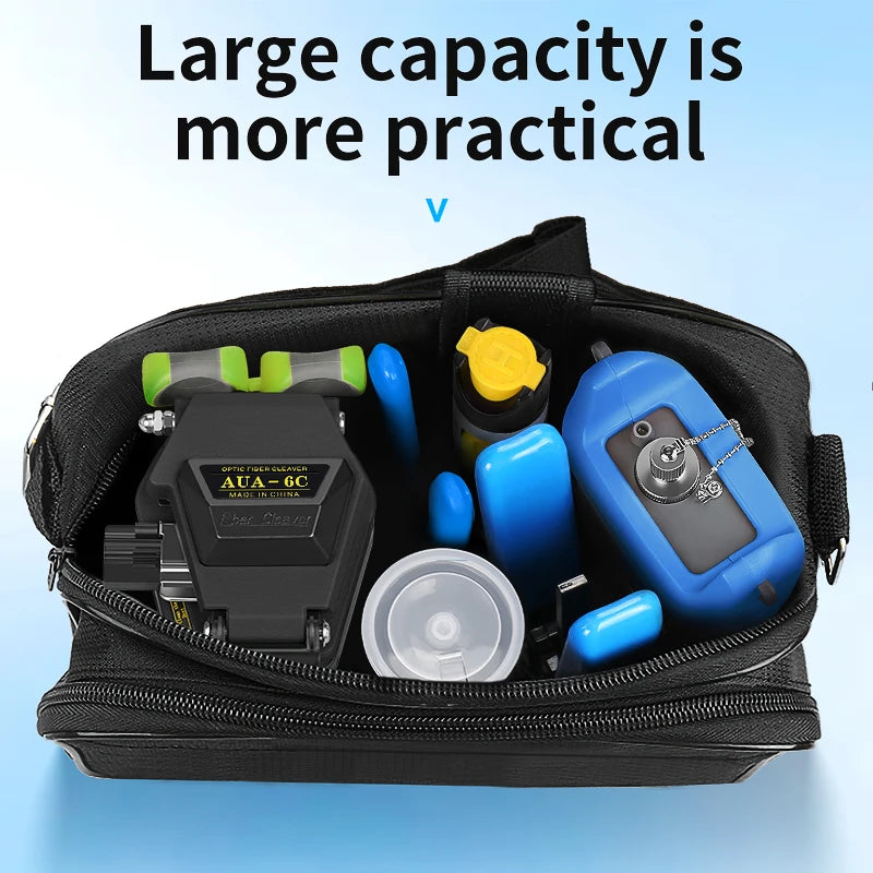 Fiber Optic Tool Kit With AUA-6C Fiber Cleaver Fiber Stripper Rechargeable Optical Power Meter 15MW Visual Fault Locator