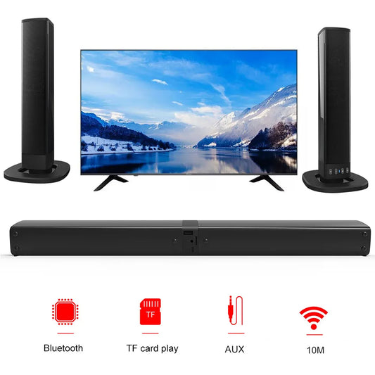 20W Powerful Wireless Soundbar Bluetooth Speaker with 3D Music Home Theater System  Aux 3.5mm RCA TF Card Support for TV PC BS36
