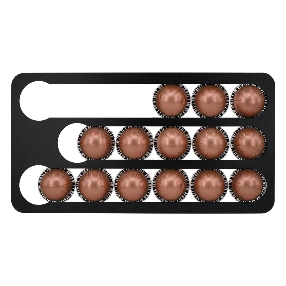 Coffee Pod Capsules Holder Compatible With 17pcs Nespresso Vertuoline Pods Storage Drawer Coffee Podcast Storage Rack Organizer