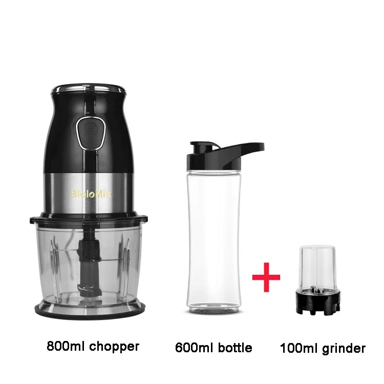 500W Portable Personal Blender Mixer Food Processor With Chopper Bowl 600ml Juicer Bottle Meat Grinder Baby Food Maker