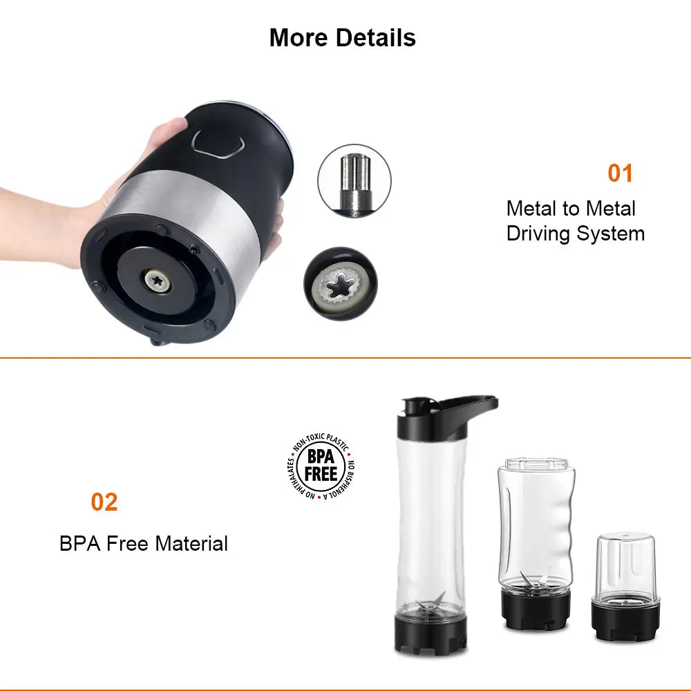 500W Portable Personal Blender Mixer Food Processor With Chopper Bowl 600ml Juicer Bottle Meat Grinder Baby Food Maker