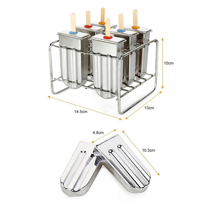 Stainless Steel Popsicle Maker Homemade Ice Cream Mold with Popsicle Holder
