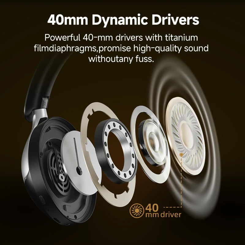 Bluetooth Headphones Adaptive ANC Headset 50dB Active Noise Cancelling LDAC Hi-Res Wireless Earphone 55H Playtime