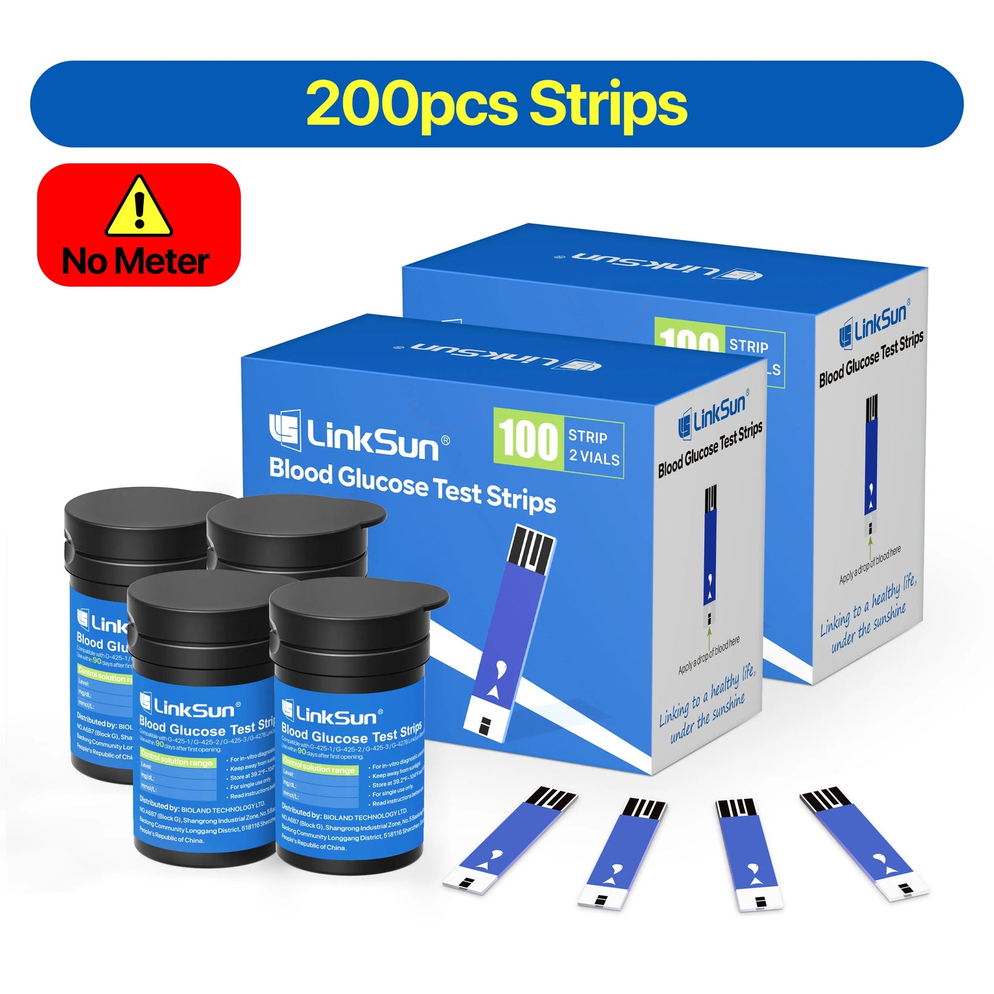LinkSun G-425-1/-2/-3 Glucosemeter Monitor Complete Kit 10/50/100pcs Test Strips Blood Sugar Tester Diabetes Blood Glucose Meter