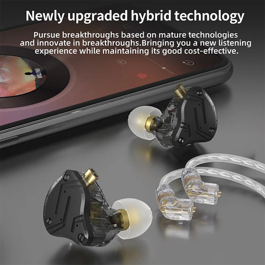 ZS10 Pro X 4BA 1DD Hybrid IEM 10mm Dynamic Driver In Ear Monitor Detachable 0.75mm 2Pin Cable Metal Shell Gaming HiFi Earbuds for Audiophile