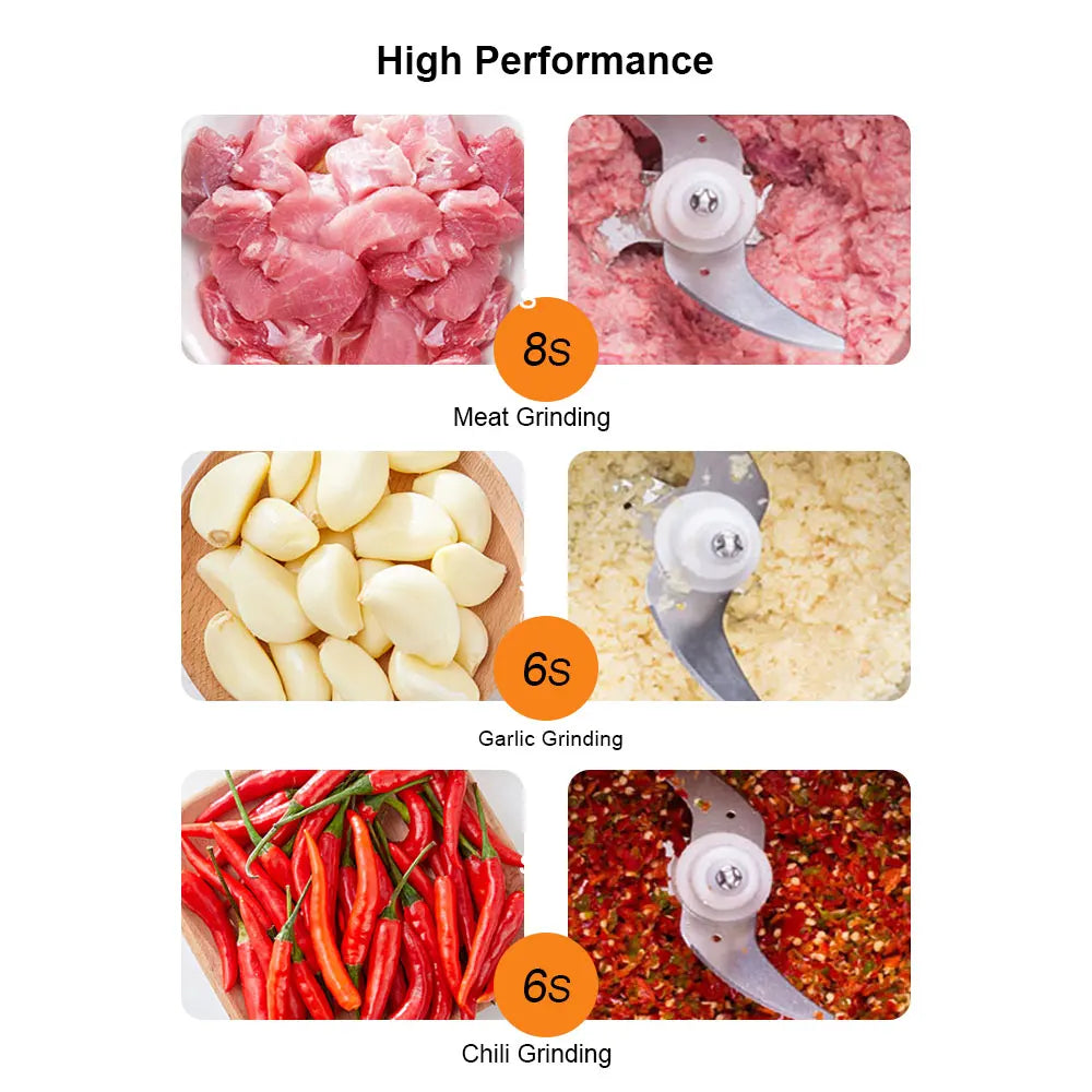 500W Portable Personal Blender Mixer Food Processor With Chopper Bowl 600ml Juicer Bottle Meat Grinder Baby Food Maker