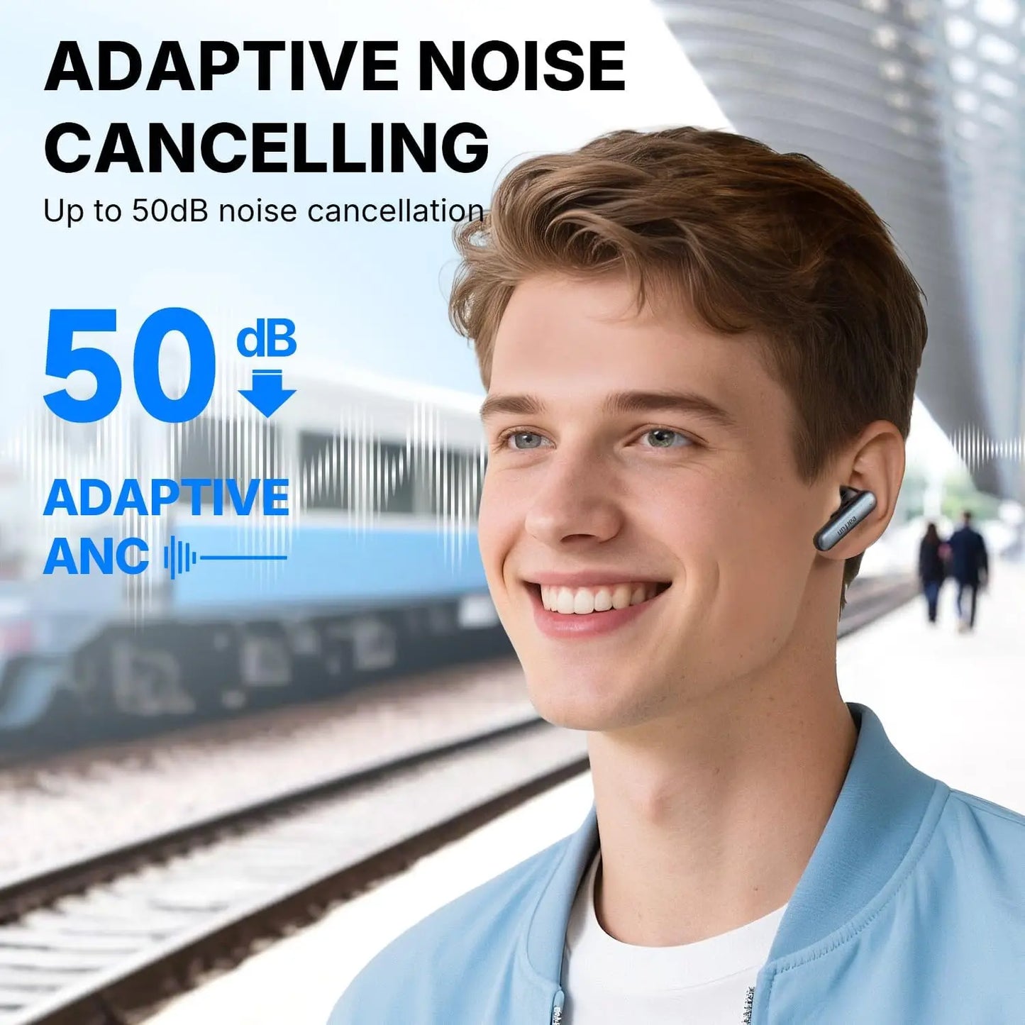Hi-Res Noise Cancelling Earbuds with LDAC, 40H Playtime, Bluetooth 5.4, Wireless Charging