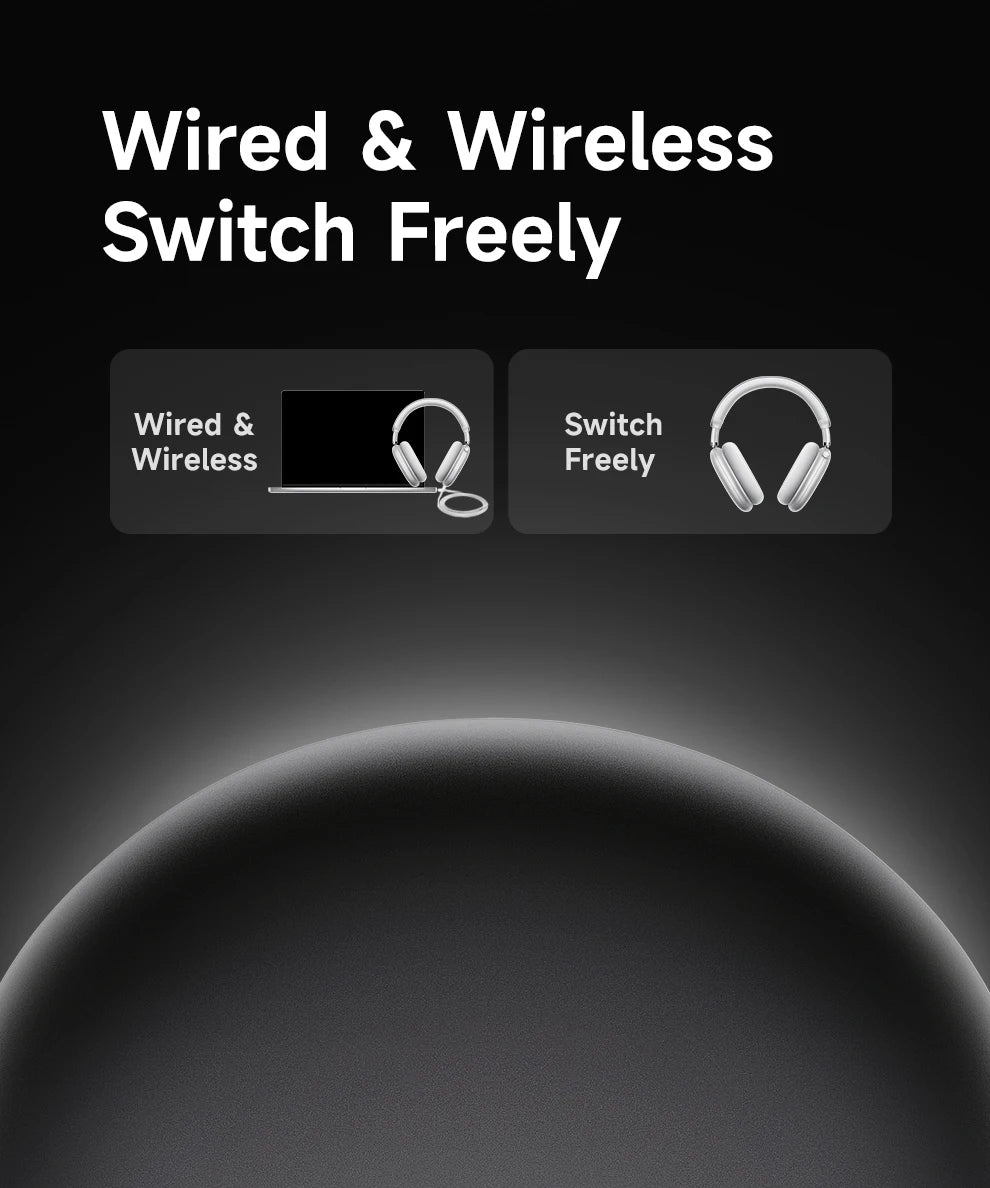 Wireless Headphones 3D Spatial Audio Head Tracking -52dB ANC HIFI Bluetooth Headset ENC HD Mic Low-Latency APP