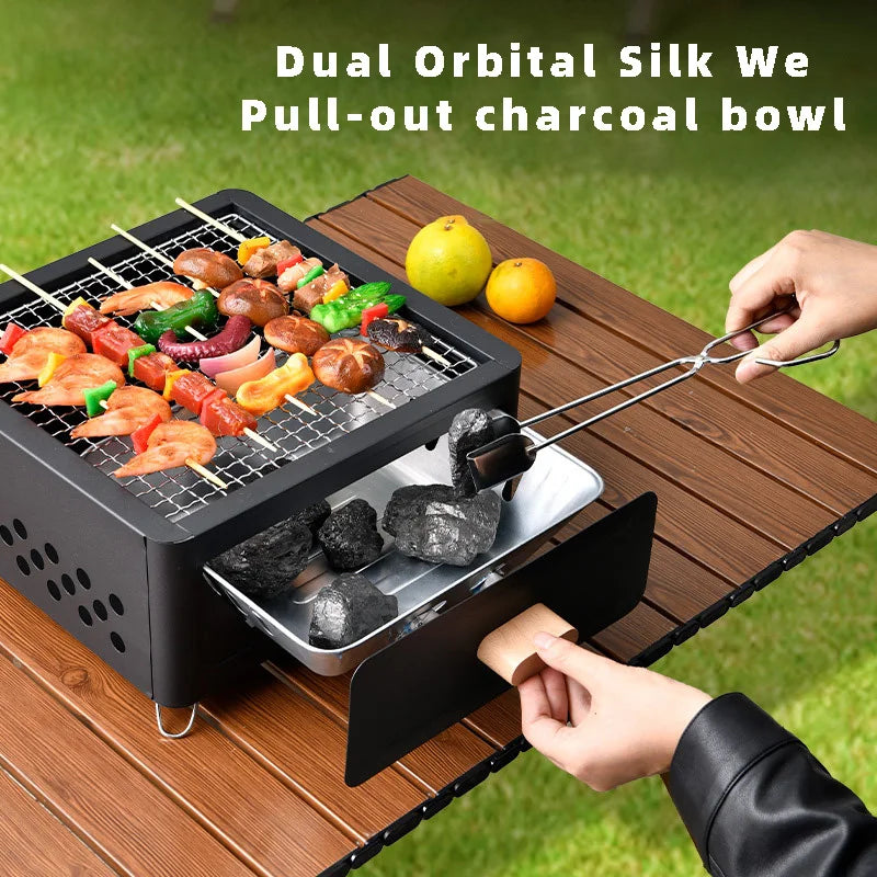 Outdoor BBQ Grill, Fireplace Charcoal Rack, Portable Outdoor Camping Fire Pit, Home Indoor and Patio BBQ Grill