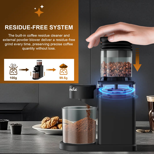 Electric Coffee Bean Grinder with 25 Grind Setting for French Espresso Touchscreen Dual Modes Grinding