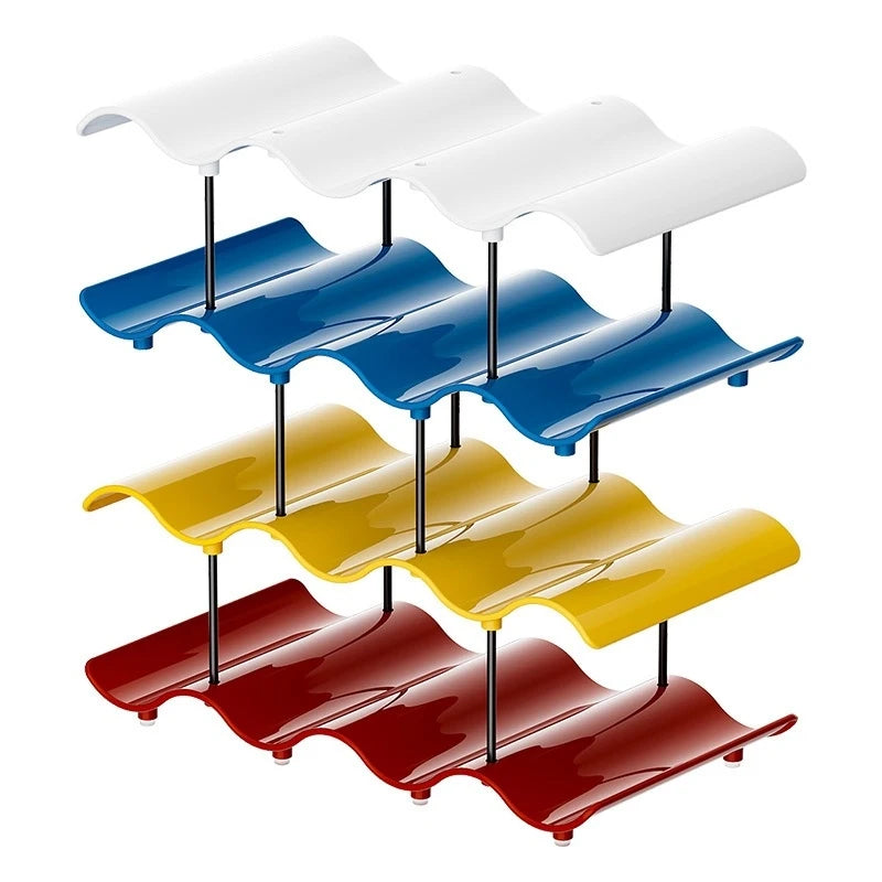 Multi-layer Wave Cup Holder Colorful Mug Storage Rack Desktop Cup Organizer Kitchen Coffee Tea Glass Tabletop Drinkware Shelf