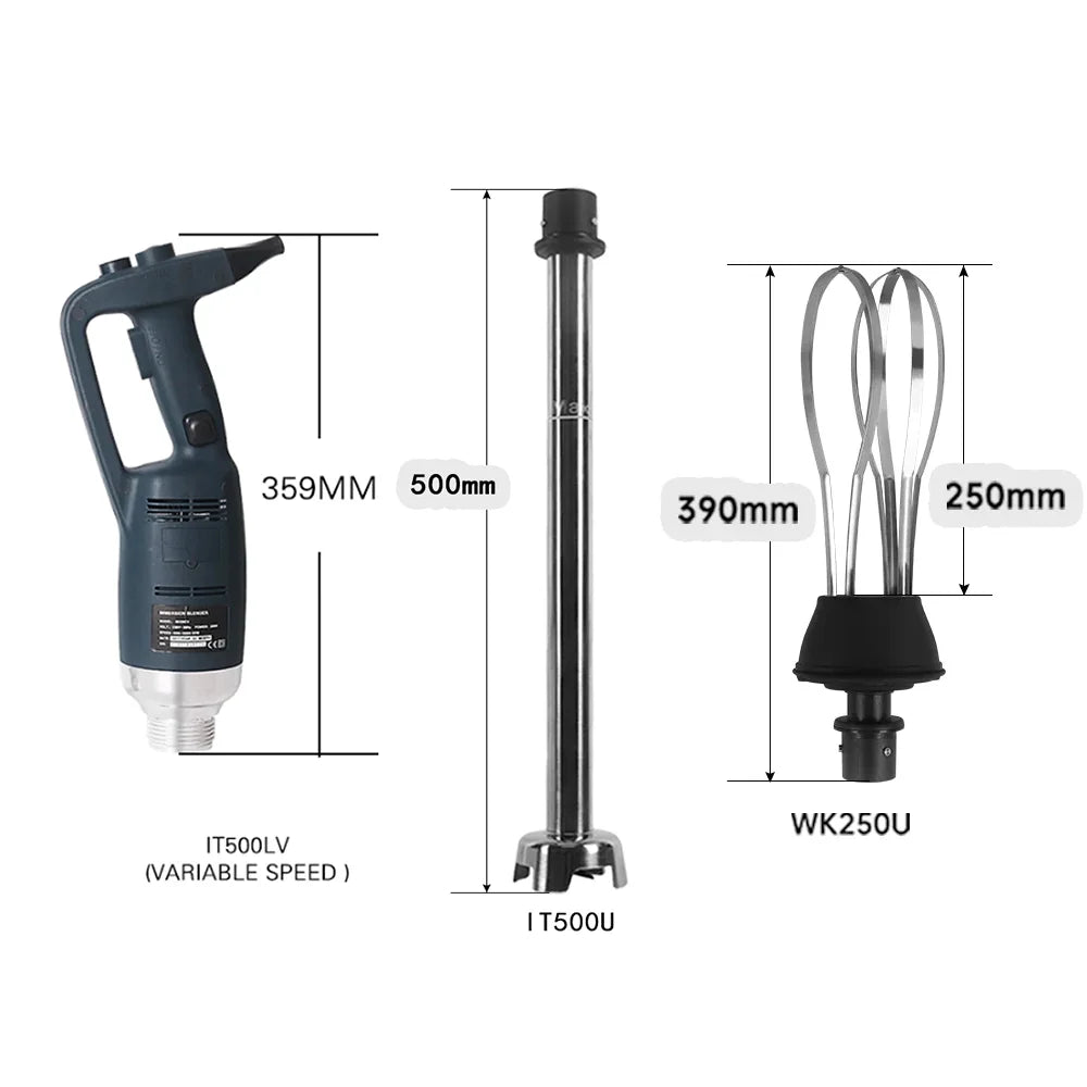 500W Immersion Blender Commercial Handheld Mixer Fixed/ Variable Speed Different Lengths of Rods 30/40/50 CM Kitchen Whisk