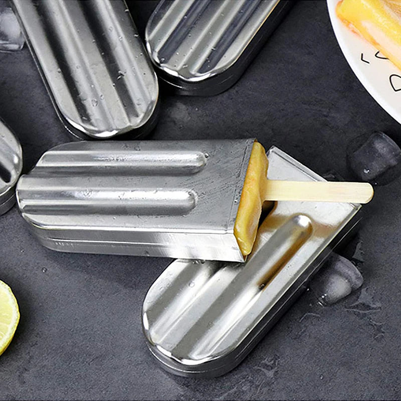 Stainless Steel Popsicle Maker Homemade Ice Cream Mold with Popsicle Holder