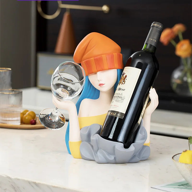 Dancing Girl Red Wine Rack, Sculpture Wine Cup Holder, Home Decoration, Figurine, Bar Accessories, Gifts