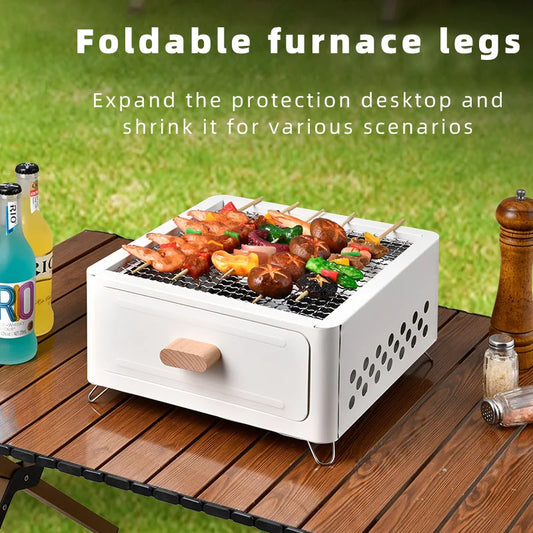 Outdoor BBQ Grill, Fireplace Charcoal Rack, Portable Outdoor Camping Fire Pit, Home Indoor and Patio BBQ Grill
