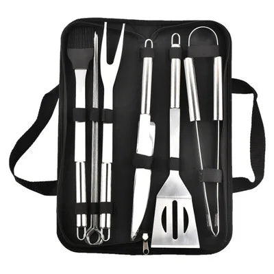 Stainless steel oven set barbecue combination tool outdoor BBQ barbecue set barbecue set storage portable cloth bag baking tool