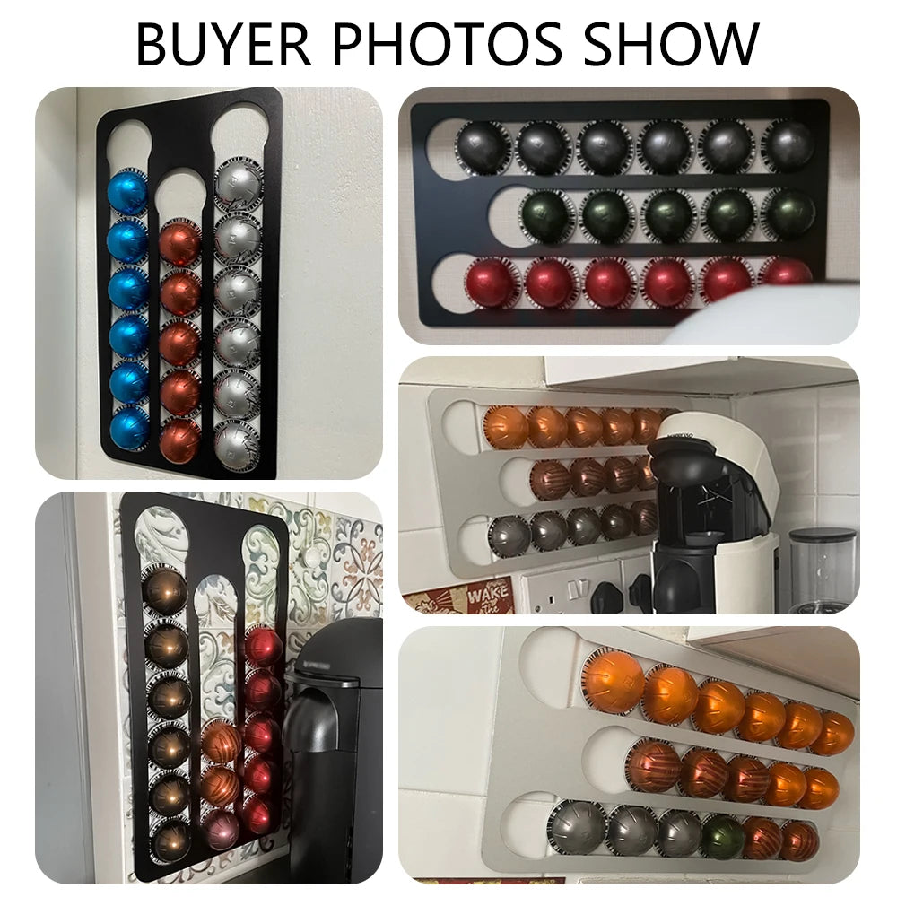 Coffee Pod Capsules Holder Compatible With 17pcs Nespresso Vertuoline Pods Storage Drawer Coffee Podcast Storage Rack Organizer