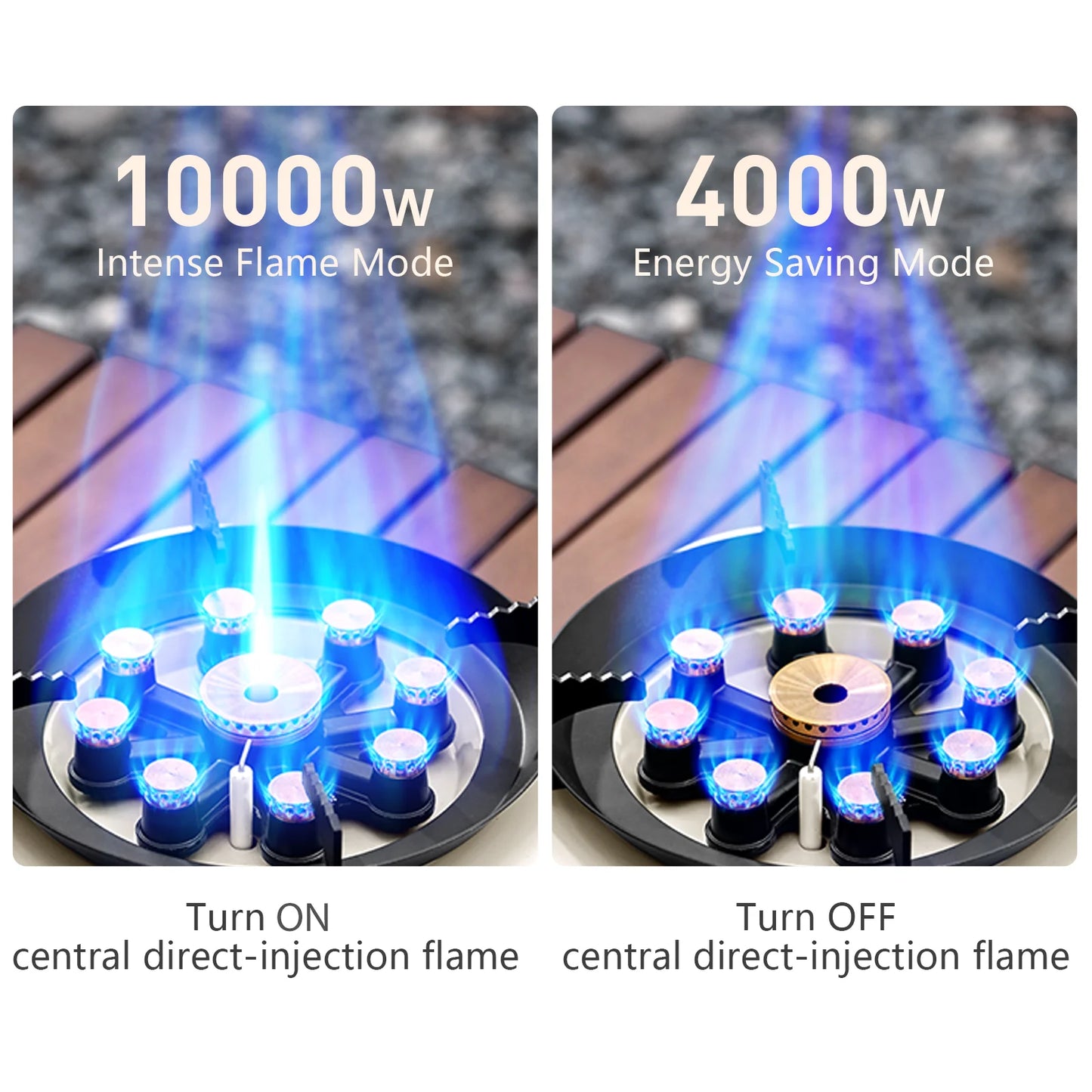 Portable Camping Gas Stove 10000W High Firepower Strong Fire Burner for Outdoor Trips Barbecue Picnic Hiking