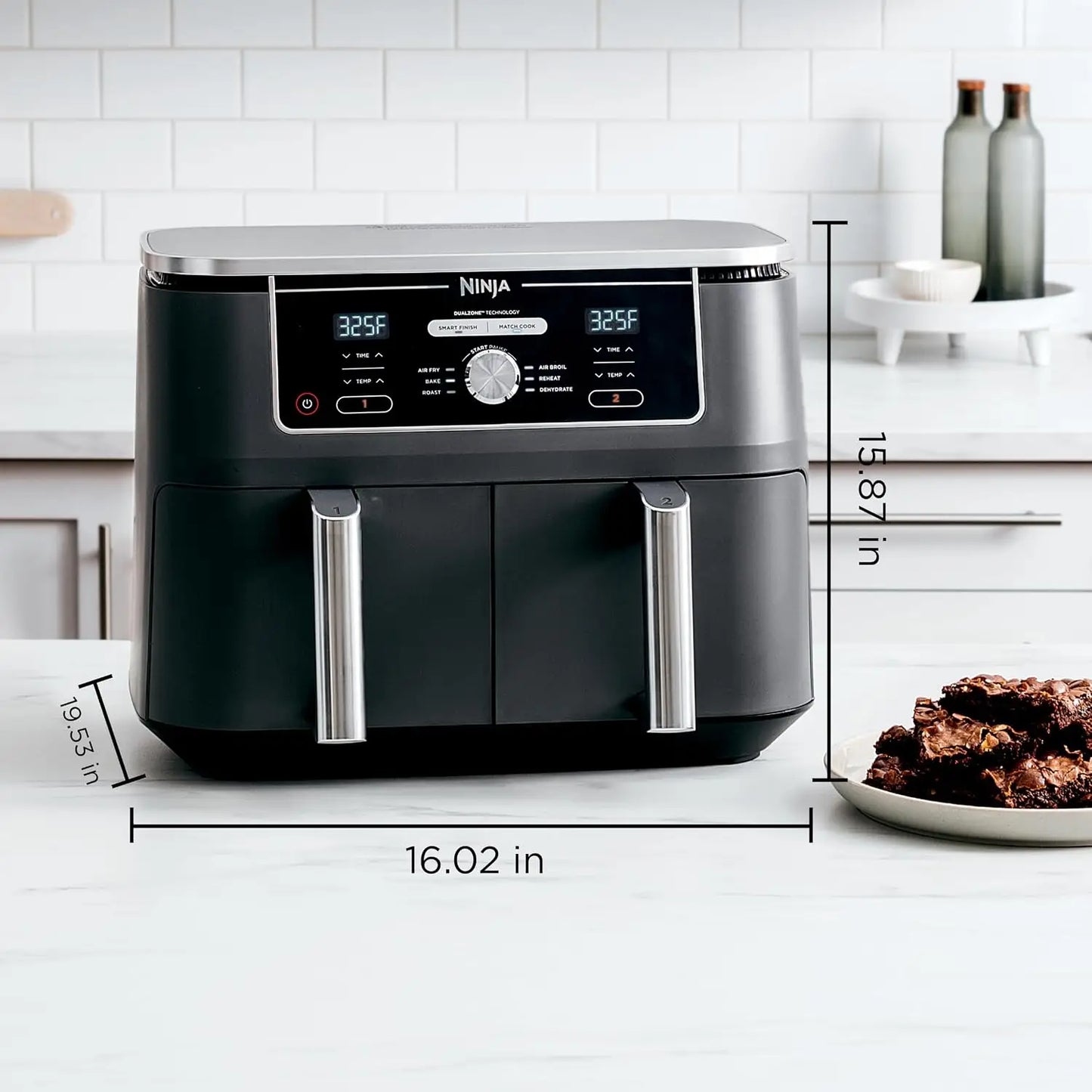 10 Quart 6-in-1 DualZone XL 2-Basket Air Fryer with 2 Independent Frying Baskets, Match Cook & Smart Finish to
