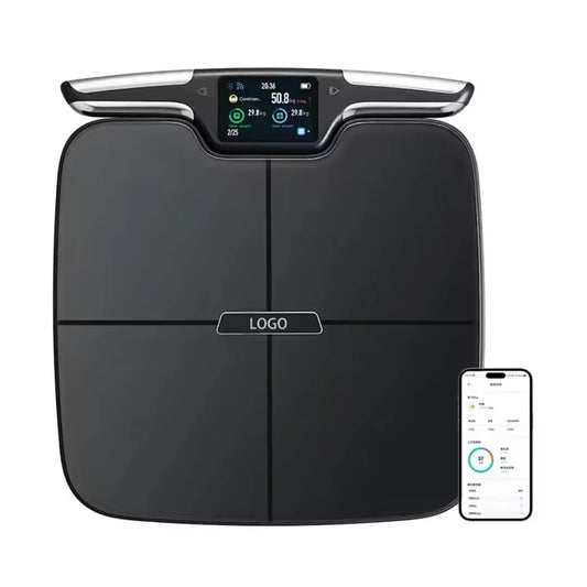 Smart Scale, 8 Electrodes Digital Bathroom Scale for Body Weight and Fat, BMI, Muscle Mass, Color TFT