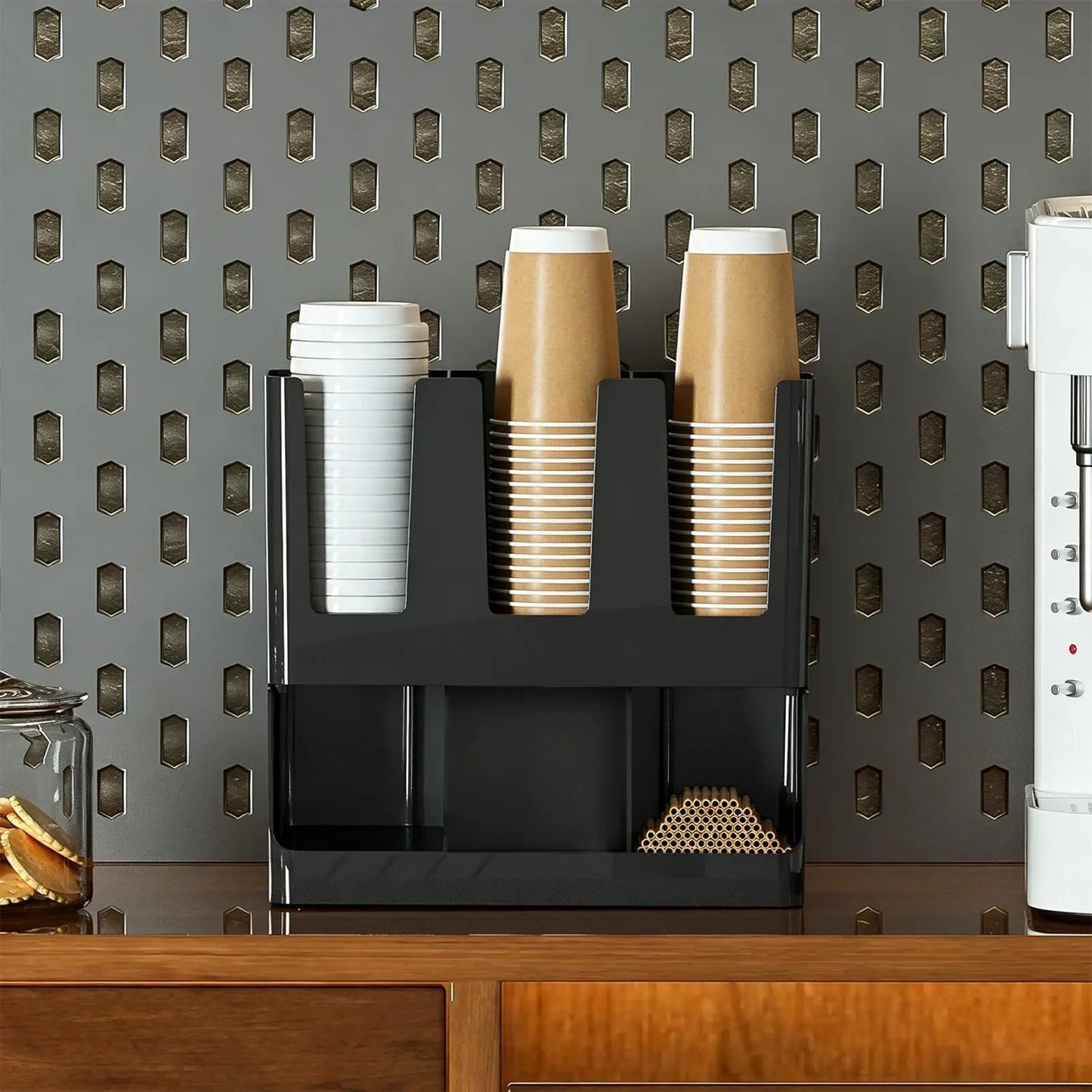 Coffee Organizer Station Large Capacity Storage Rack Coffee Station Organizer for Countertop for Pods Tea Packets Condiment