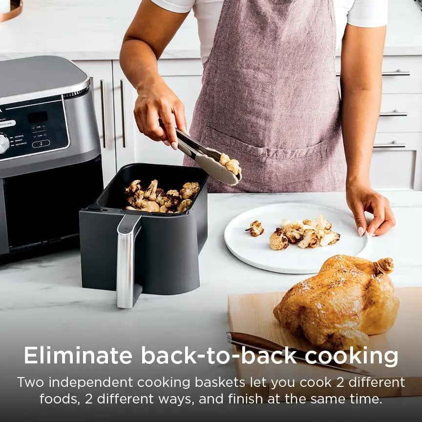10 Quart 6-in-1 DualZone XL 2-Basket Air Fryer with 2 Independent Frying Baskets, Match Cook & Smart Finish to