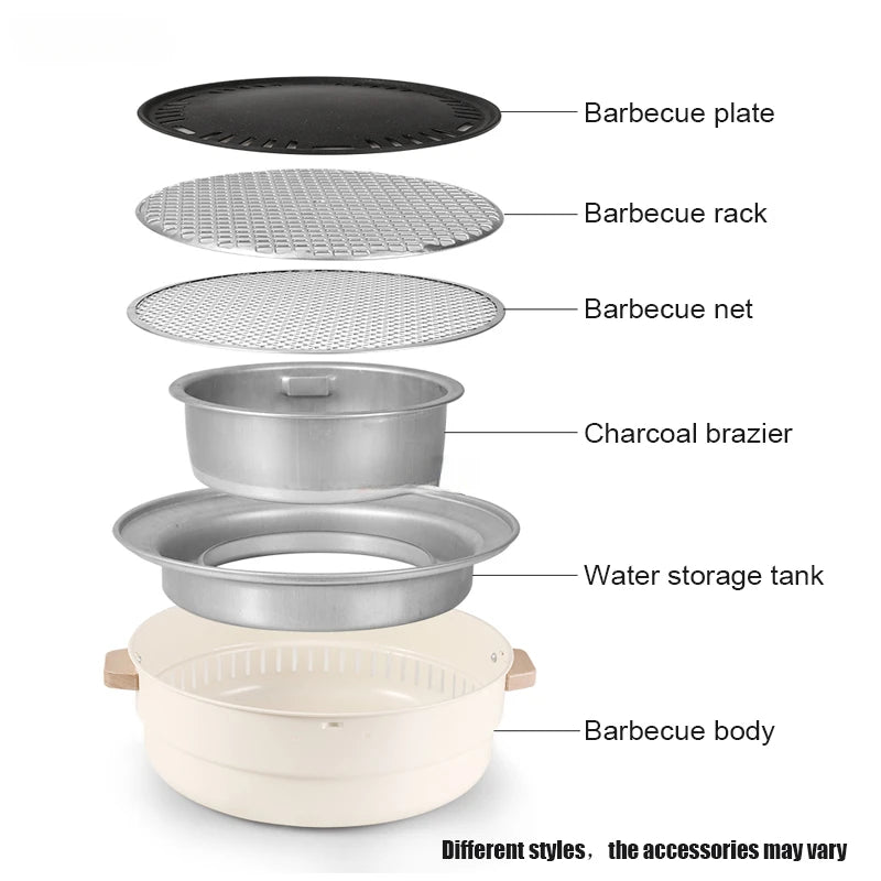 Portable BBQ Barbecue Grill Tabletop Charcoal Grill Stainless Steel Smoker BBQ Grill for Outdoor/Indoor,Picnic,Garden,Terrace