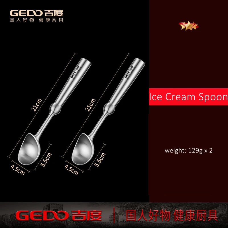 2 Pcs of Non-stick Ice Cream Scoop Ergonomic Handle Fruit Ball Digger Spoon Ultra Thick Professional Ice Cream Disher for Family