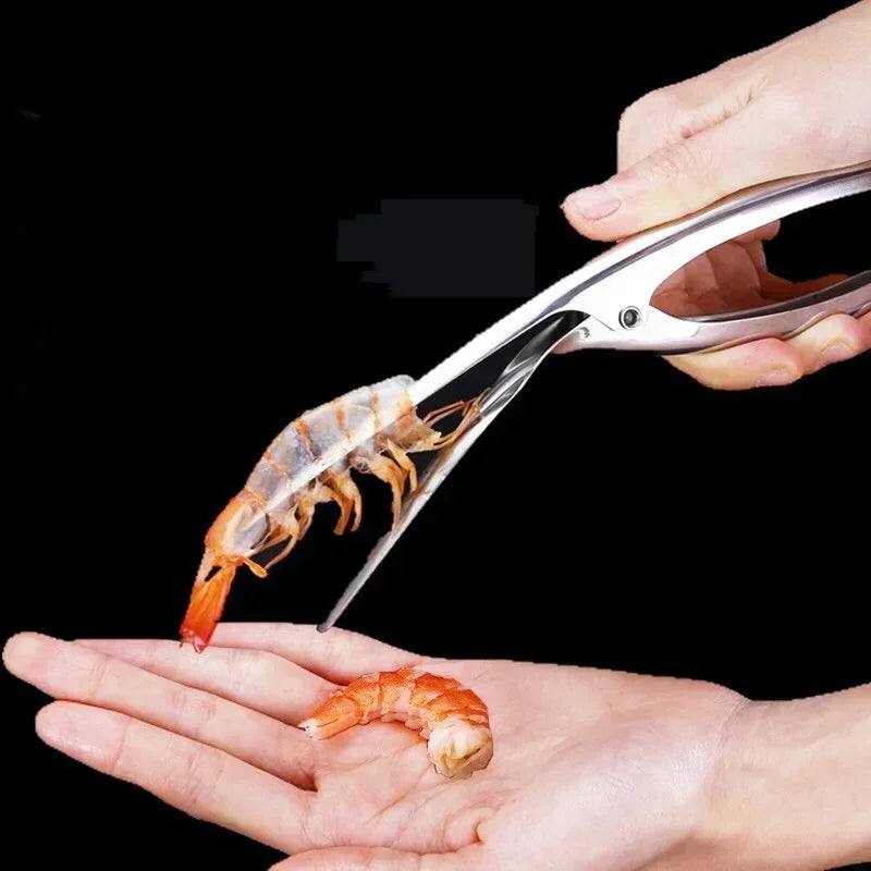 1/2pcs Stainless Steel Shrimp Stripper Shrimp Line Remover Peeler Cleaning Peeling Seafood Tools Kitchen Restaurant Accessories