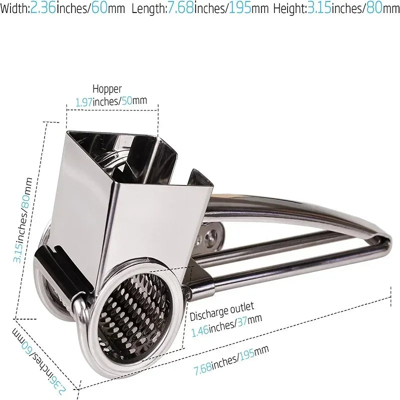 Rotary Cheese Grater 1/2/3/4 Drums Blades Stainless Steel Cheese Cutter Slicer Cheese Shredder Butter Nut Cutter Kitchen Gadgets