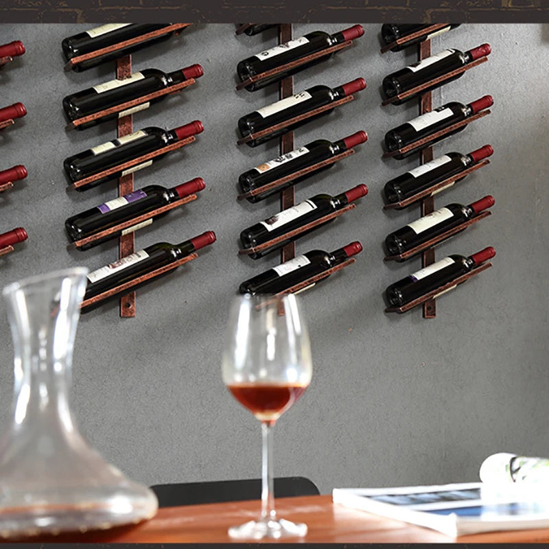 Wine Rack Wall Mounted Wall Wine Bottle Holder Display Iron Stand Champagne Bottles Storage