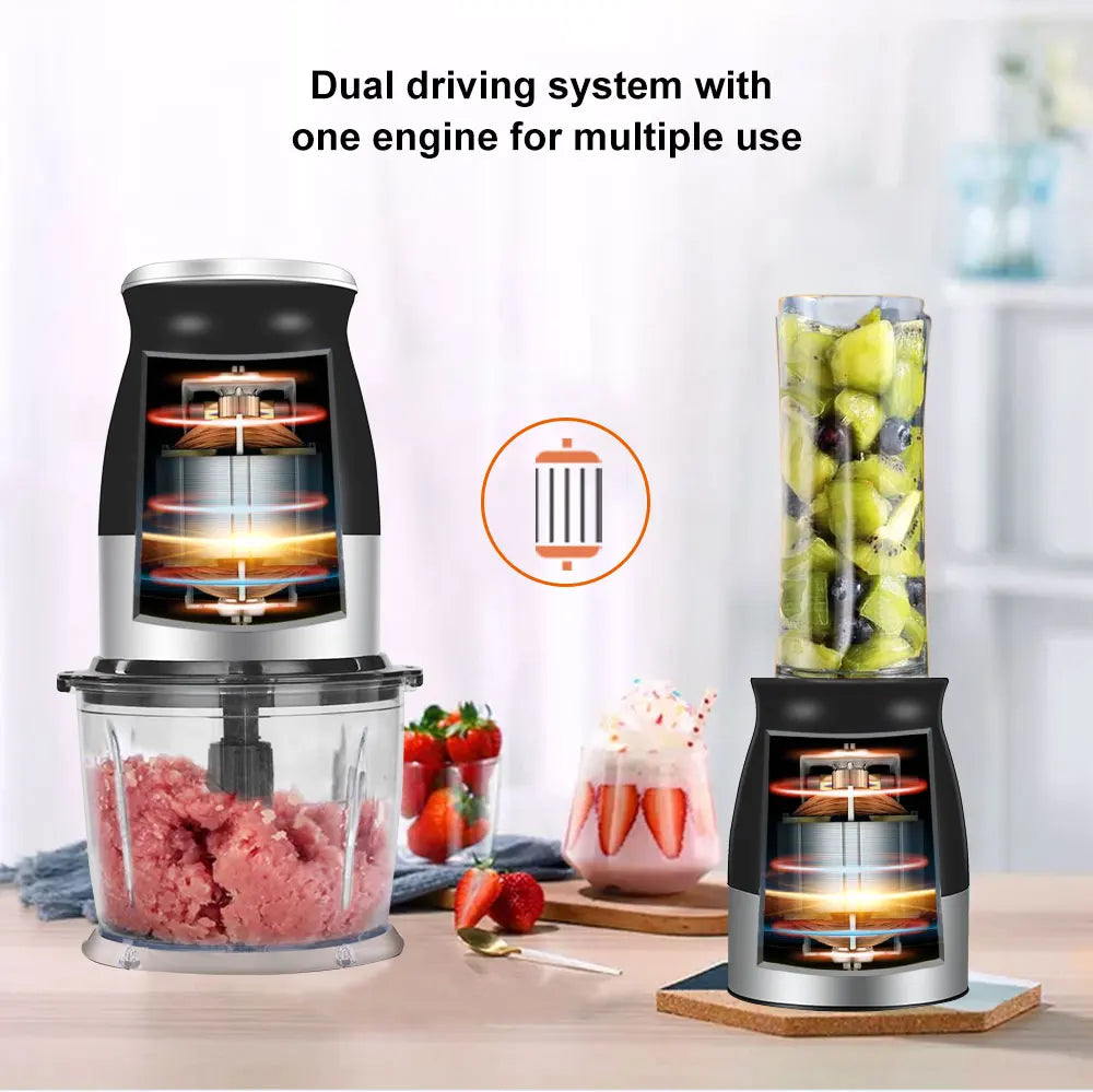 500W Portable Personal Blender Mixer Food Processor With Chopper Bowl 600ml Juicer Bottle Meat Grinder Baby Food Maker