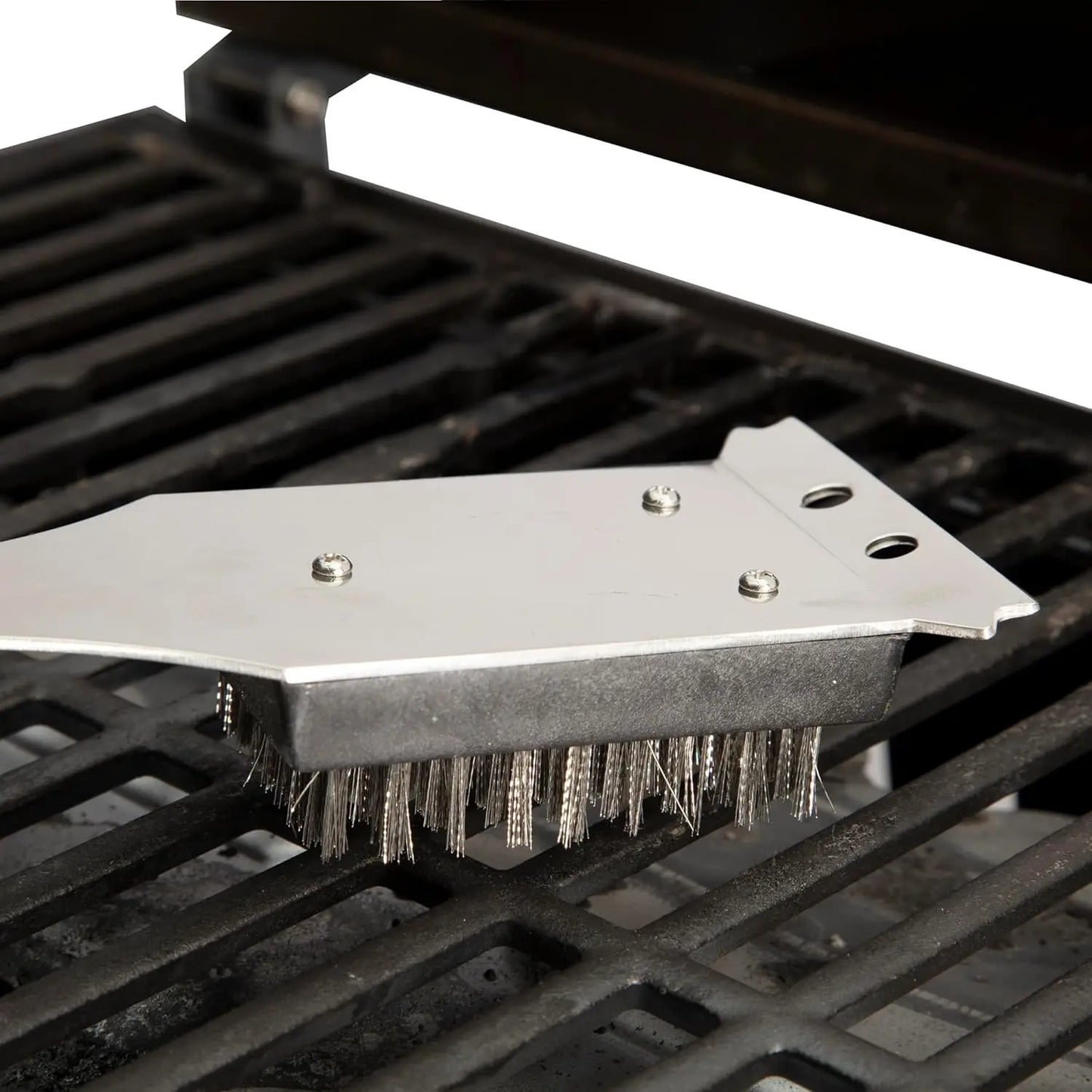 16.5" Long Handle Grill Brush and Scraper for BBQ, Griddle, Outdoor Grills, Heavy-Duty Stainless Steel
