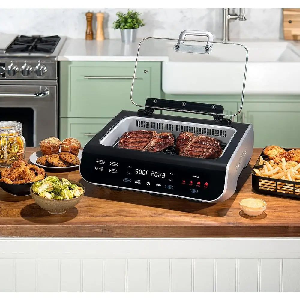 Extra-Large 6 Quart Indoor Raclette Grill with Smoke Extraction Technology and Nonstick Surface