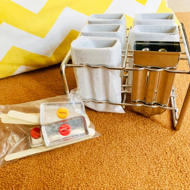 Stainless Steel Popsicle Maker Homemade Ice Cream Mold with Popsicle Holder