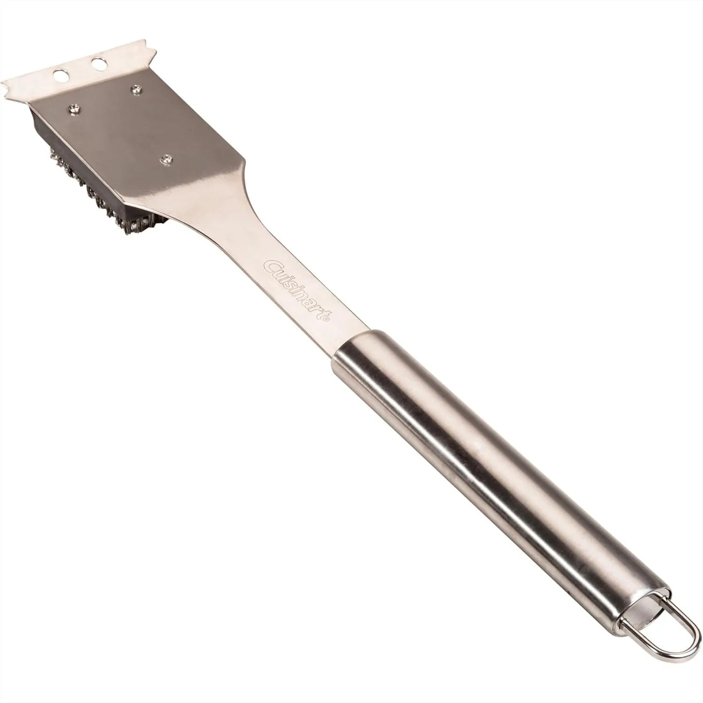 16.5" Long Handle Grill Brush and Scraper for BBQ, Griddle, Outdoor Grills, Heavy-Duty Stainless Steel