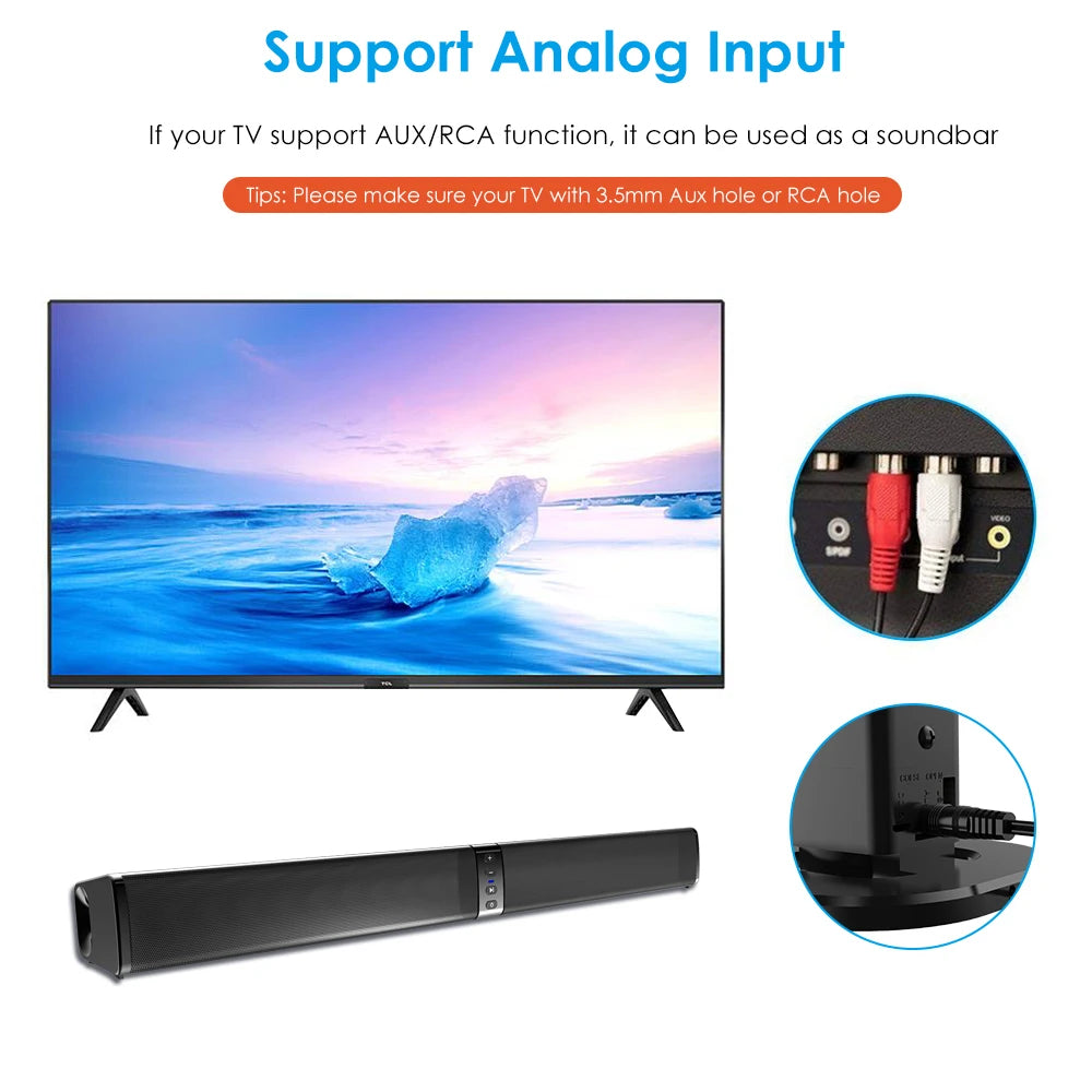 Soundage 20W Wireless Bluetooth Speaker Stereo Home Theater System Detachable Combo Sound Bar Subwoofer Speaker for TV/PC