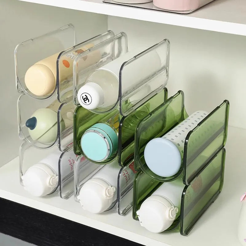 1Pc Bottles Storage Holder Rack Free-Standing Clear Water Wine And Drink Bottle Storage Shelf For Kitchen Cabinet Fridge Freezer