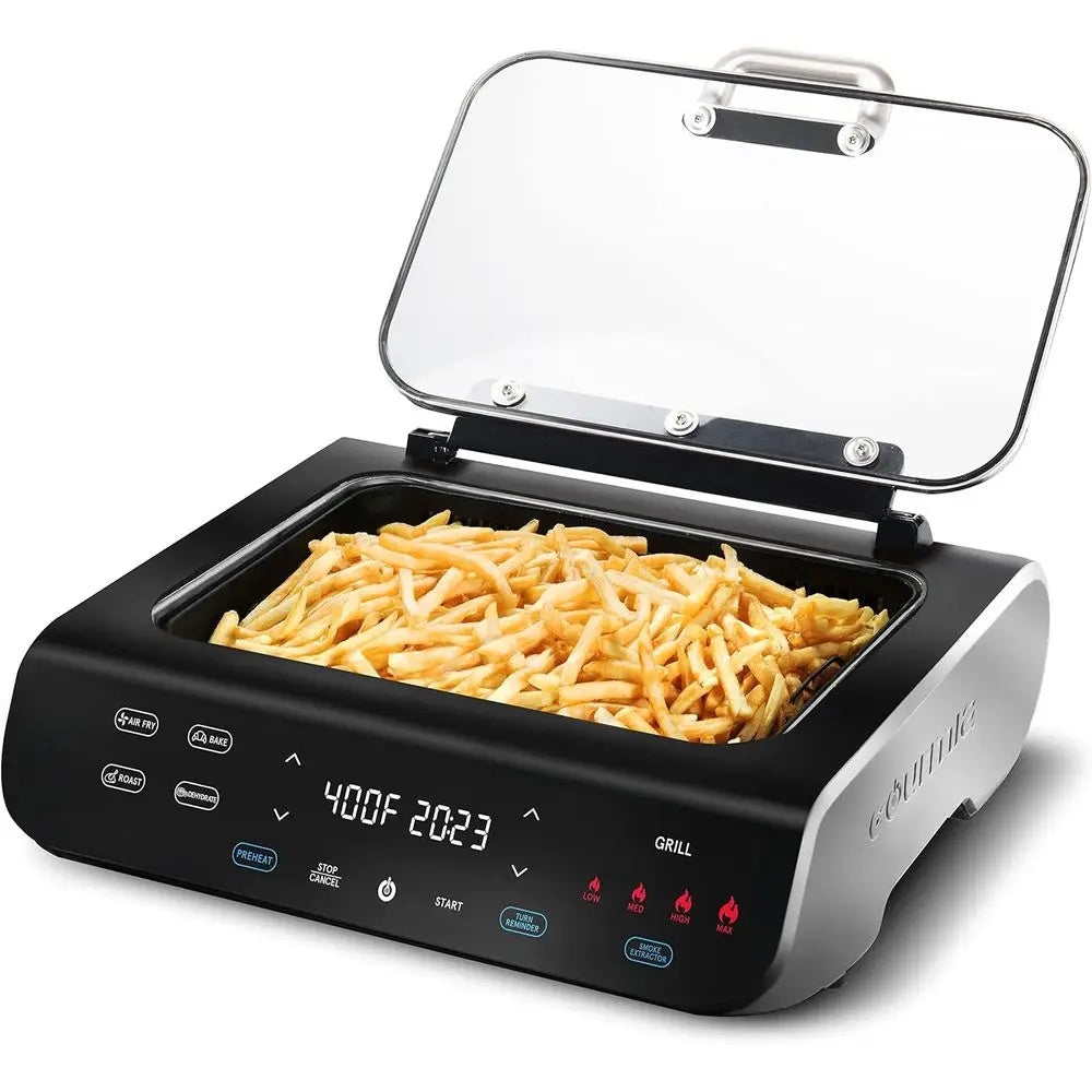 Extra-Large 6 Quart Indoor Raclette Grill with Smoke Extraction Technology and Nonstick Surface