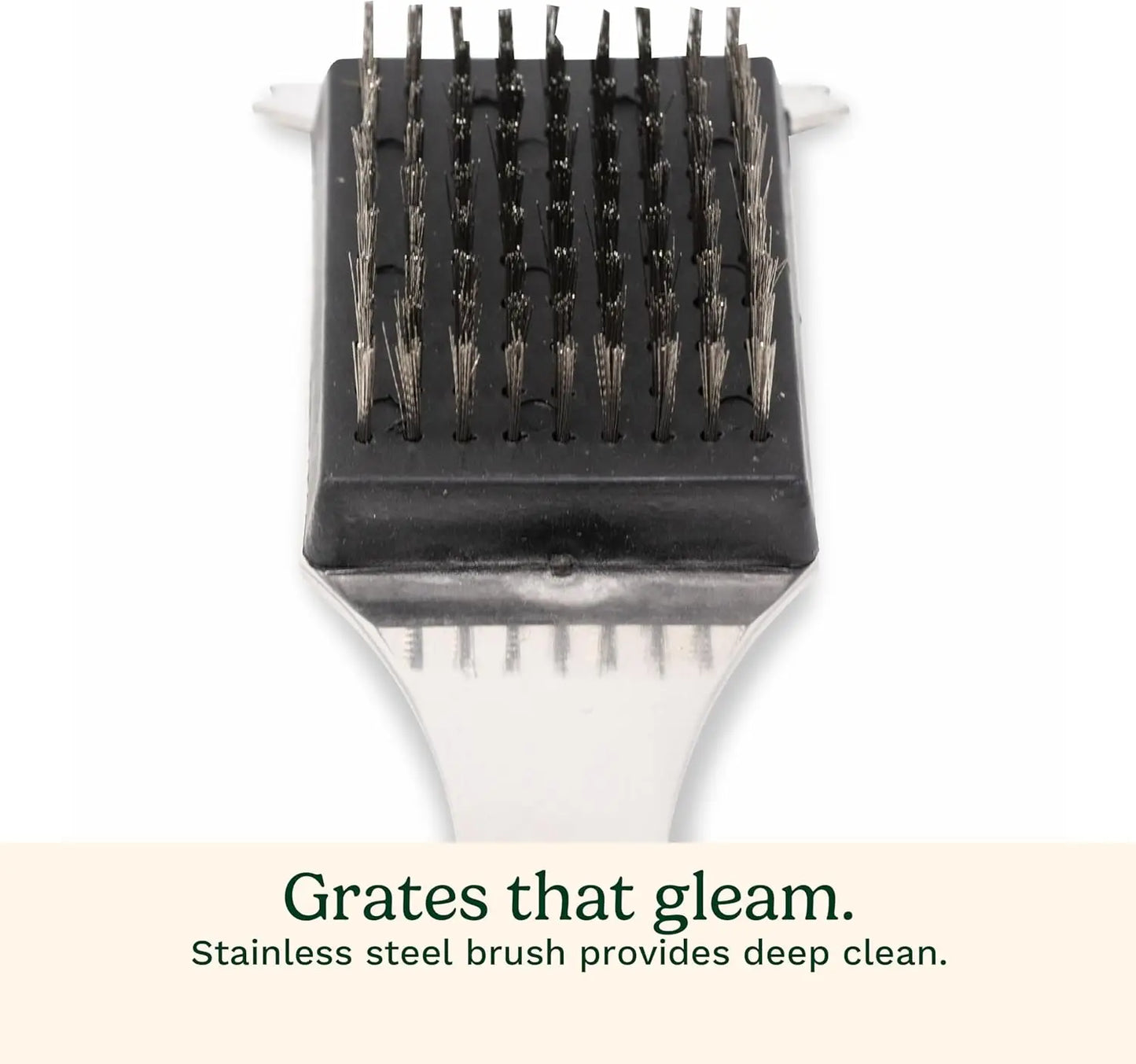 16.5" Long Handle Grill Brush and Scraper for BBQ, Griddle, Outdoor Grills, Heavy-Duty Stainless Steel