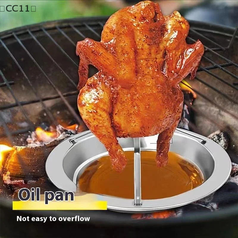 〔CC11〕Stainless Steel Chicken Roasting Stand Indoor Outdoor Cooking Tool Turkey Roasting Rack Chicken Holder Grill Oven Smoker