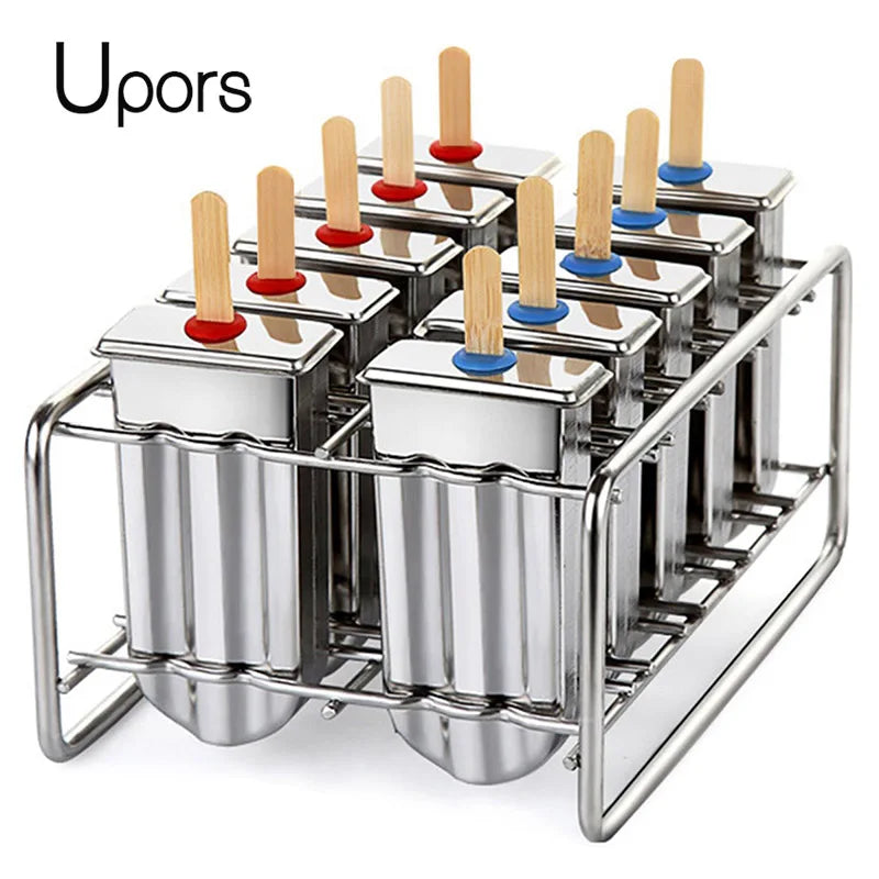 Stainless Steel Popsicle Maker Homemade Ice Cream Mold with Popsicle Holder